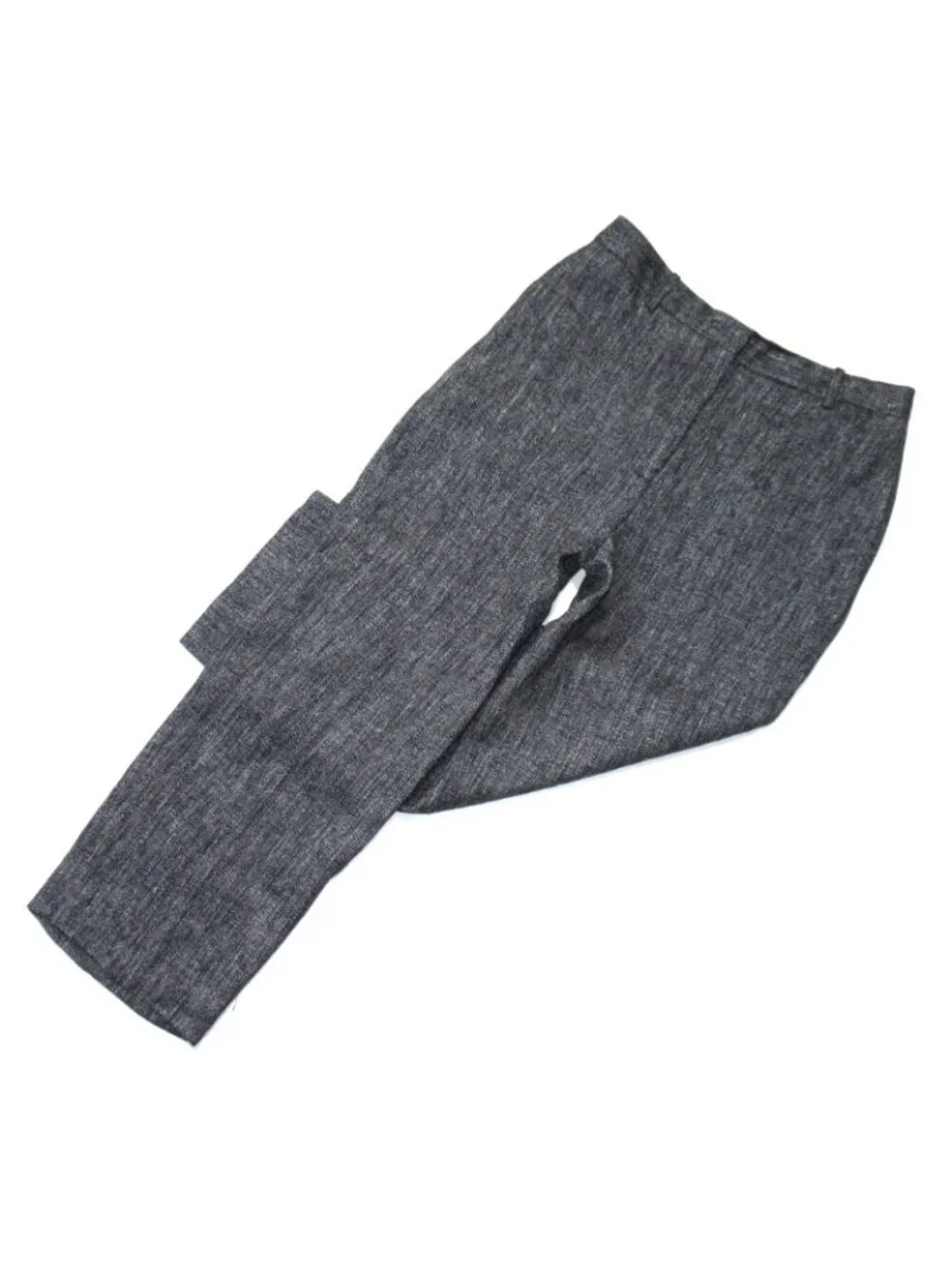 NWT THEORY High Waist Straight in Navy Herring Melange Ankle Trouser Pants 10